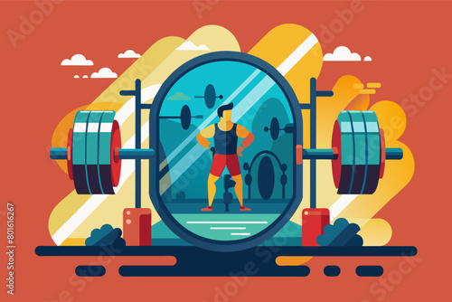 A gym mirror reflecting the determination and effort of those striving for fitness