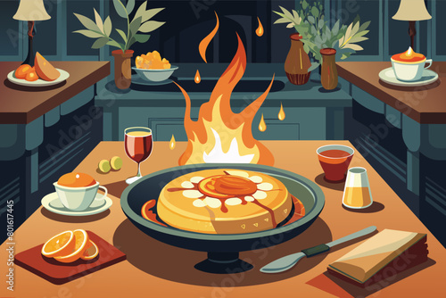 A gourmet Suzette flambeed tableside and served with a decadent Grand Marnier sauce