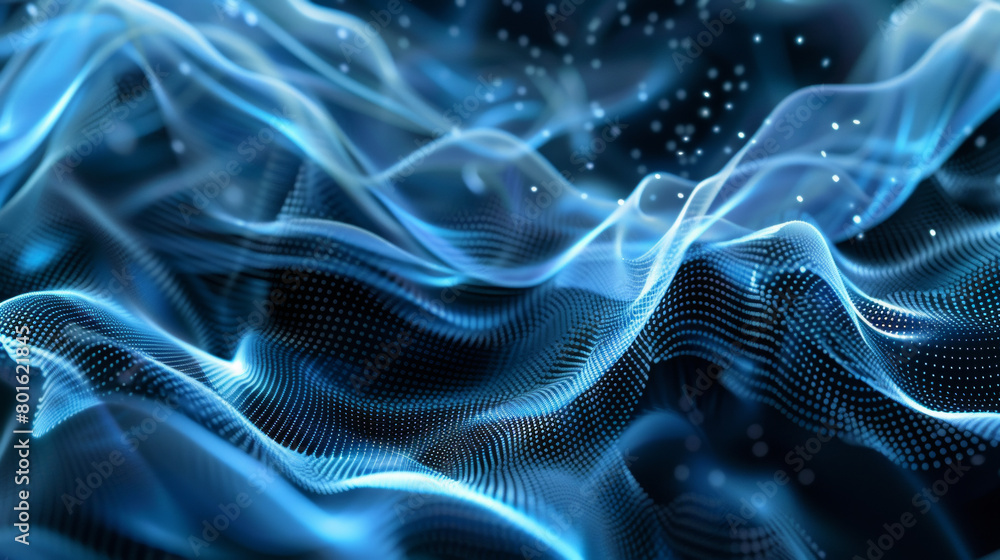 A blue wave with a lot of dots in it A blue wave with a lot of dots in it