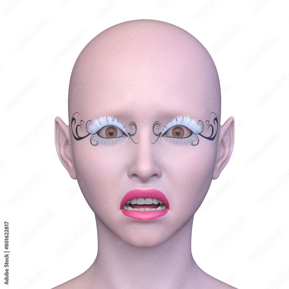 女性の顔アップ 3DCGレンダリング 女性の顔アップ 3DCGレンダリング