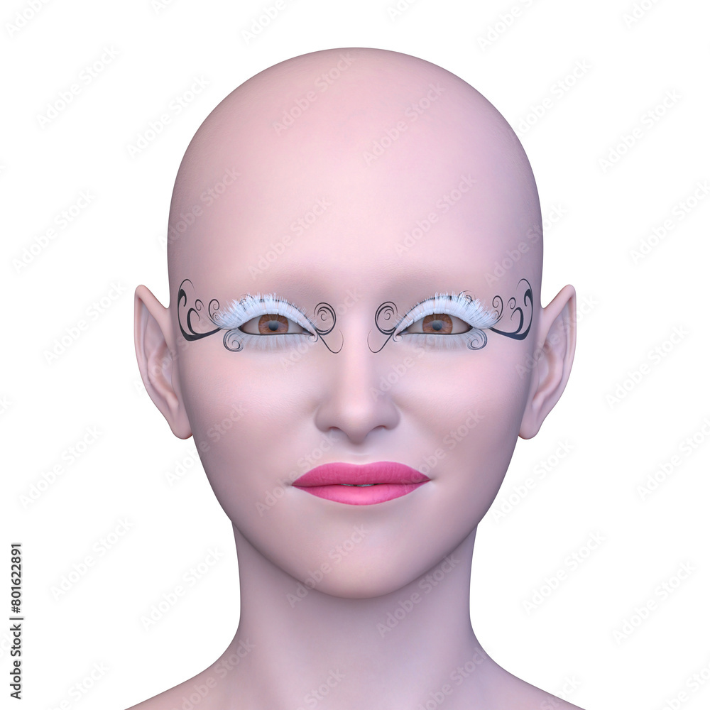 女性の顔アップ 3DCGレンダリング 女性の顔アップ 3DCGレンダリング