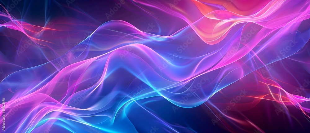 Abstract neon color texture background with smooth wavy lines, elegant and modern design for a presentation or banner, high resolution. 