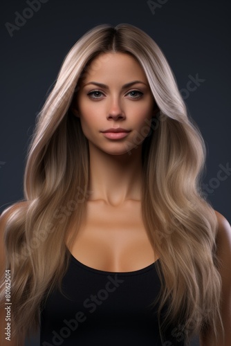 woman s silky and healthy hair portrait Generative AI