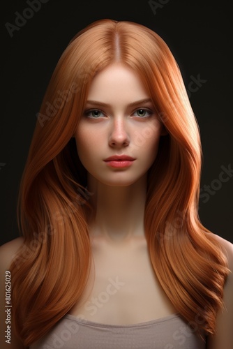 woman's silky and healthy hair portrait Generative AI