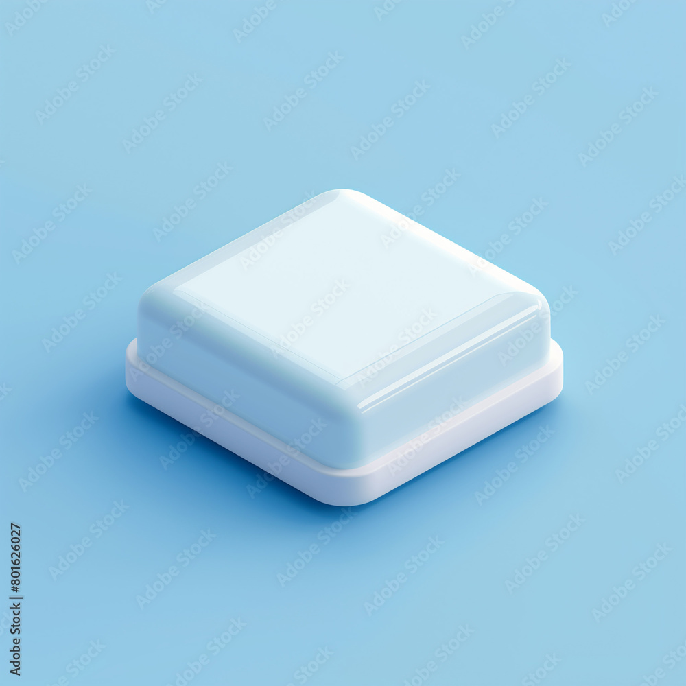 Isometric Blue Computer Key Illustration Isometric Blue Computer Key Illustration