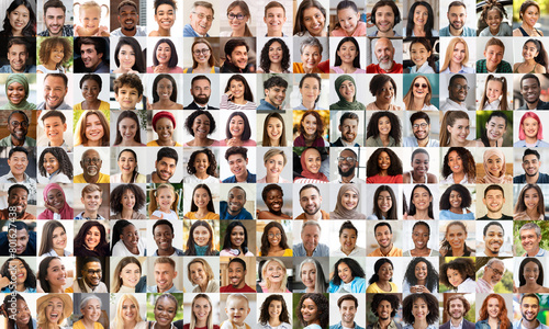 This collage offers a powerful close-up view into the diversity of humanity, focusing on the differences and similarities of people from different backgrounds photo