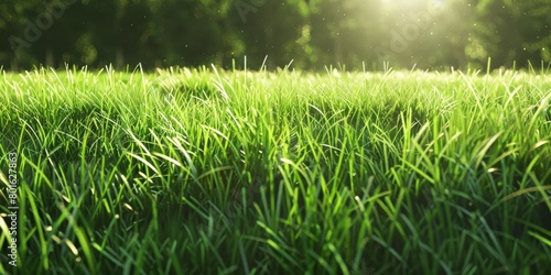 thick green grass in the meadow Generative AI © Valentine