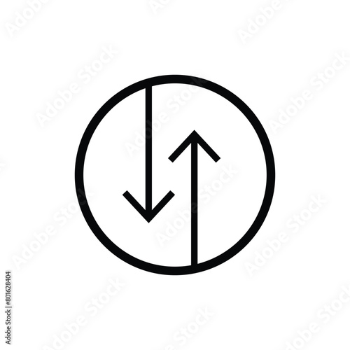 Free Download Swipe up-down arrow icon vector isolated on circle line background. filled flat sign, solid pictogram isolated on white background. Exchange symbol, logo. Vector illustration. Eps file 64. - GFXLoad
