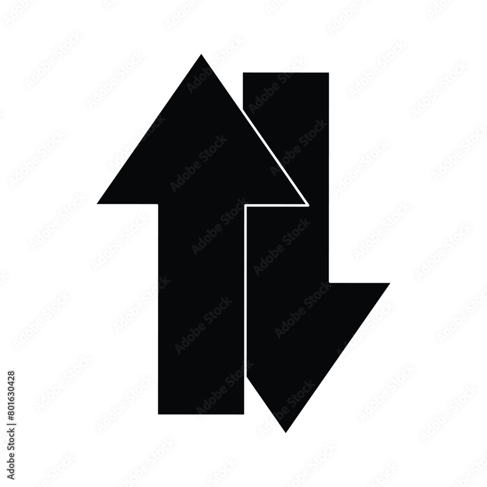 Up and down arrow icon. Two arrows with different direction can be used for input output process, forward sign, vertical swap. Vector illustration. Eps file 89. Up and down arrow icon. Two arrows with different direction can be used for input output process, forward sign, vertical swap. Vector illustration. Eps file 89.