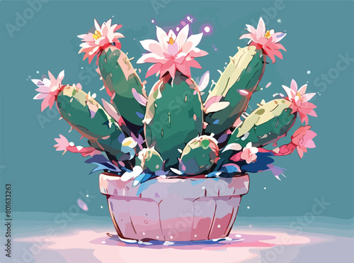 Vector Illustration of Amazing Cactus Plants.