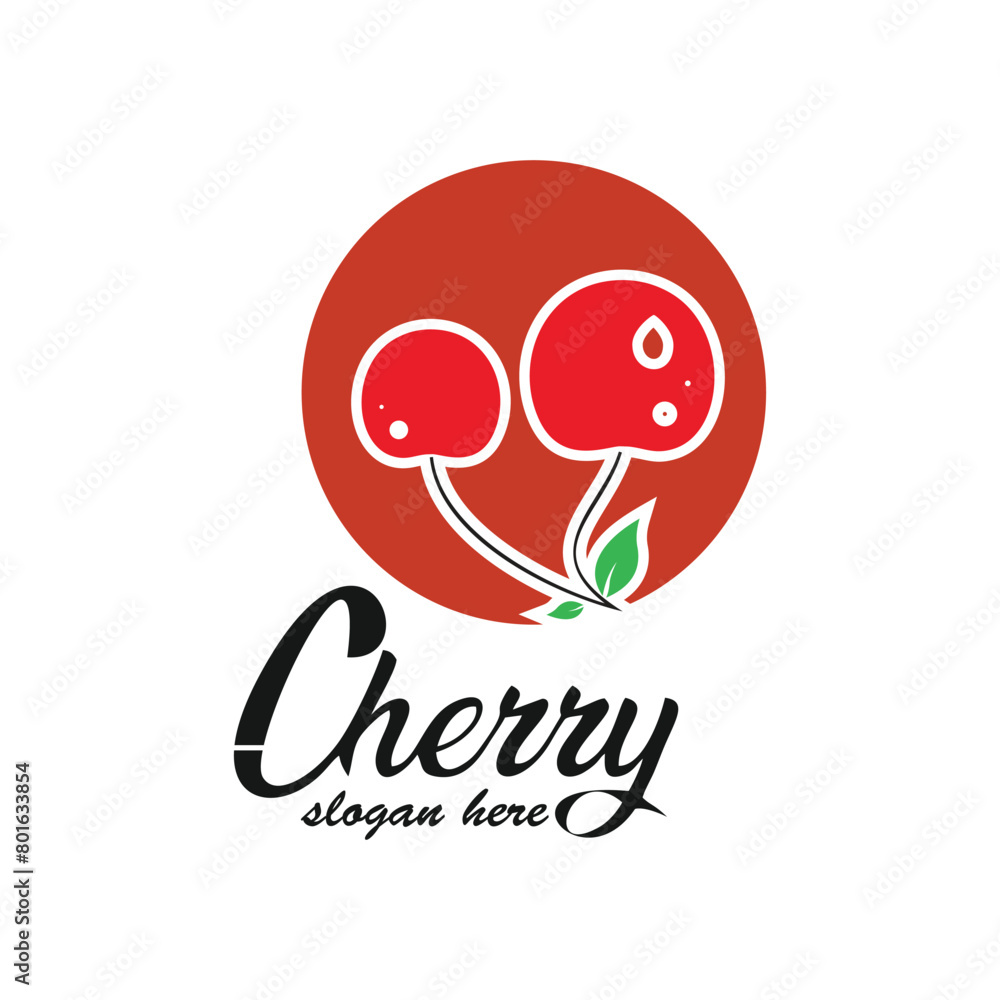 Cherry logo design simple concept Premium Vector Cherry logo design simple concept Premium Vector