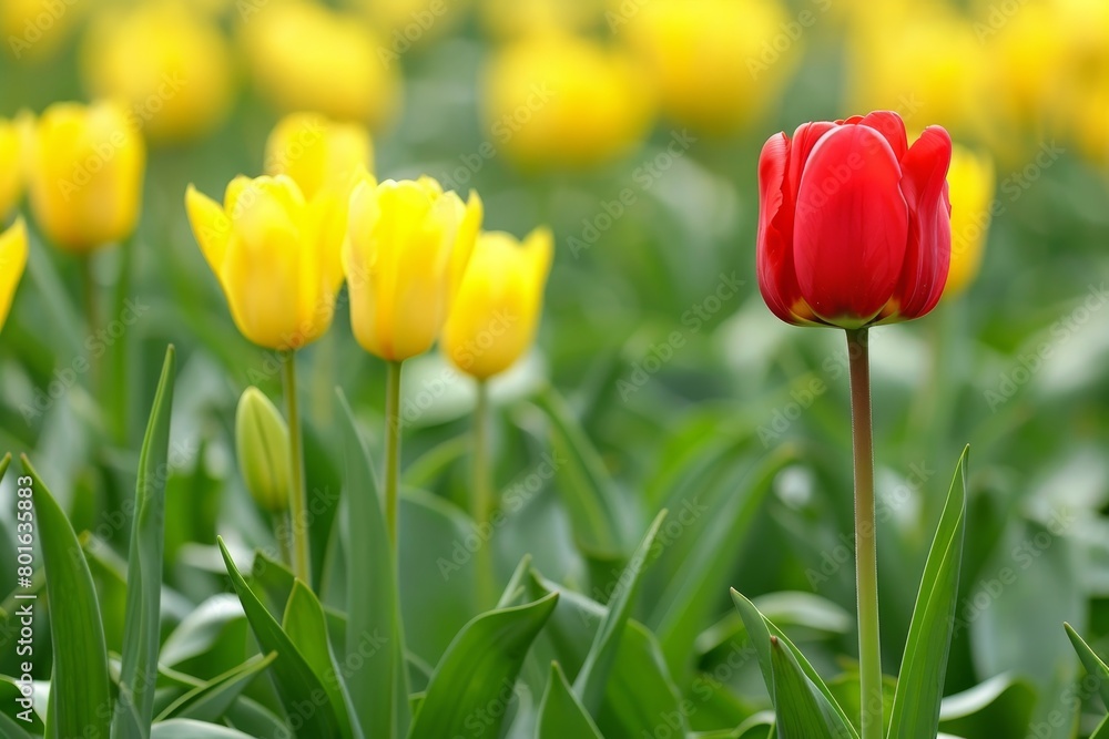 Obraz premium Vibrant tulips in a field