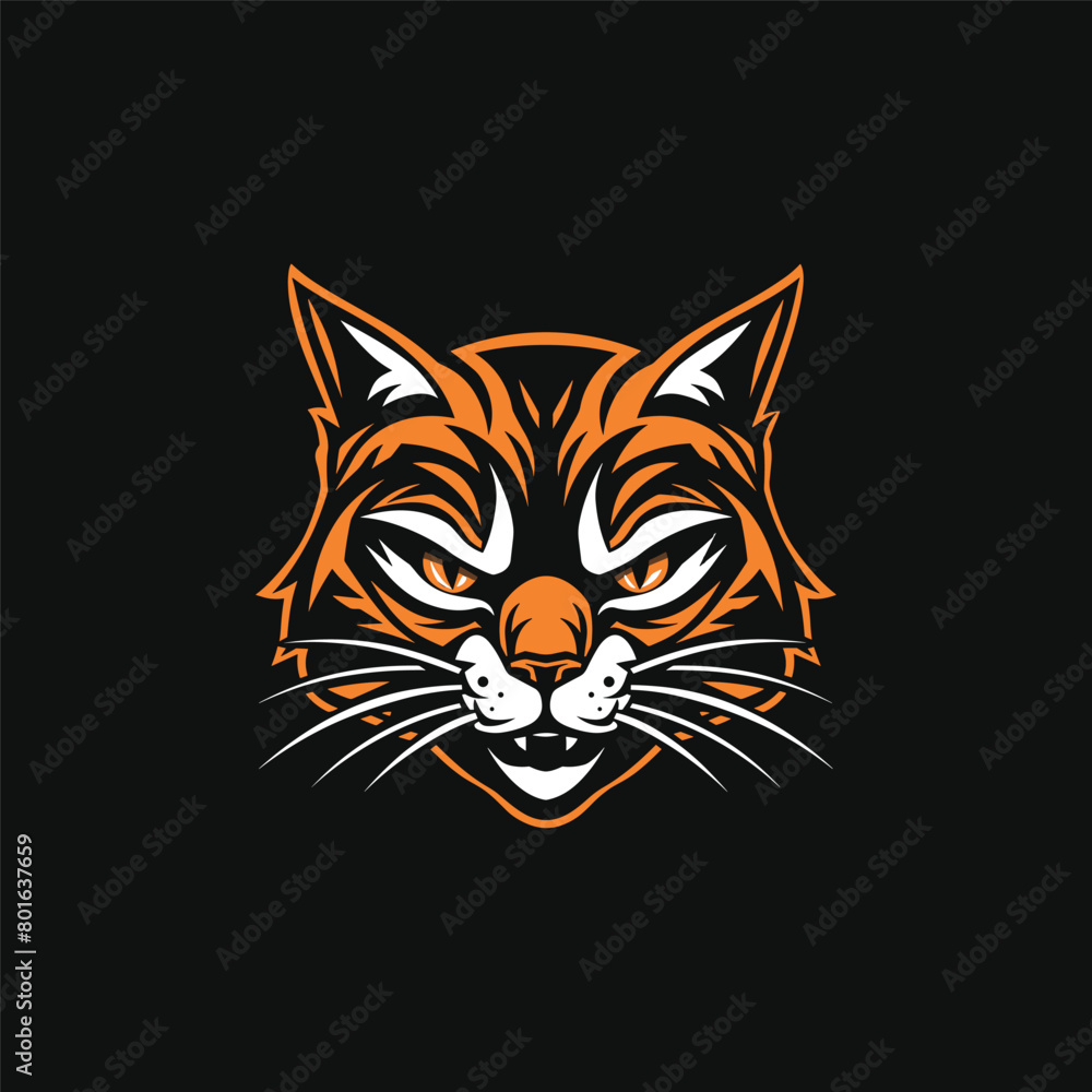 Cat head character logo icon vector illustration Cat head character logo icon vector illustration