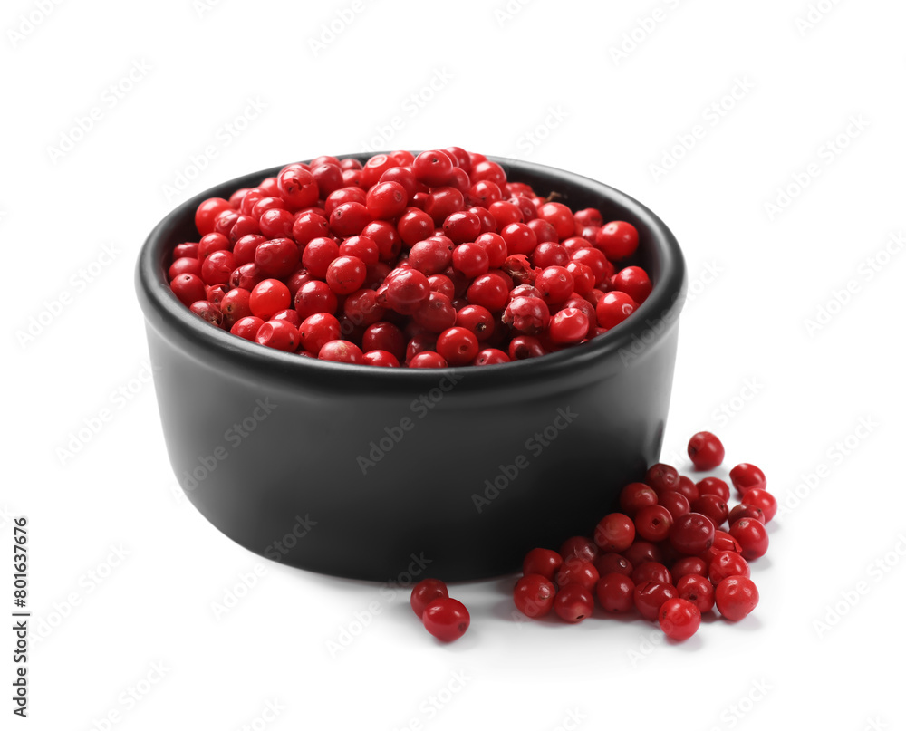 Aromatic spice. Red pepper in bowl isolated on white Aromatic spice. Red pepper in bowl isolated on white