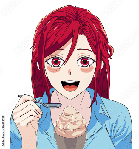 Probando el helado por primera vez