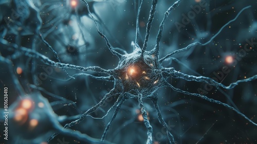 A 3D rendering of a neuron