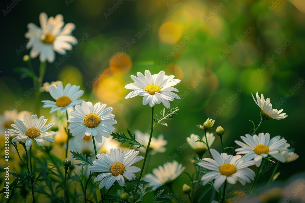 Vibrant daisy field in summer Vibrant daisy field in summer