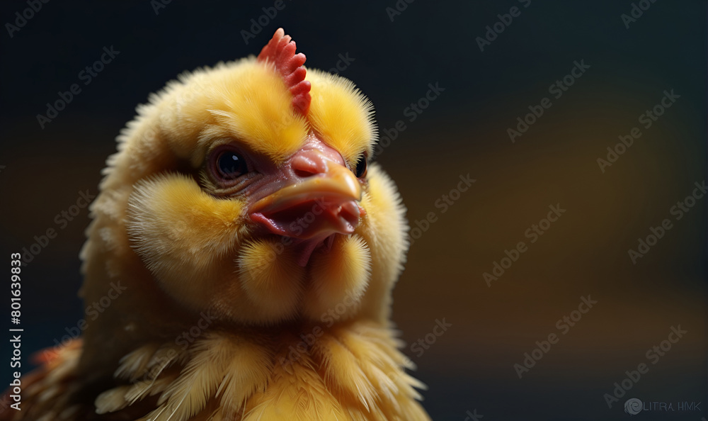 Fototapeta premium baby chick, close-up, indoors