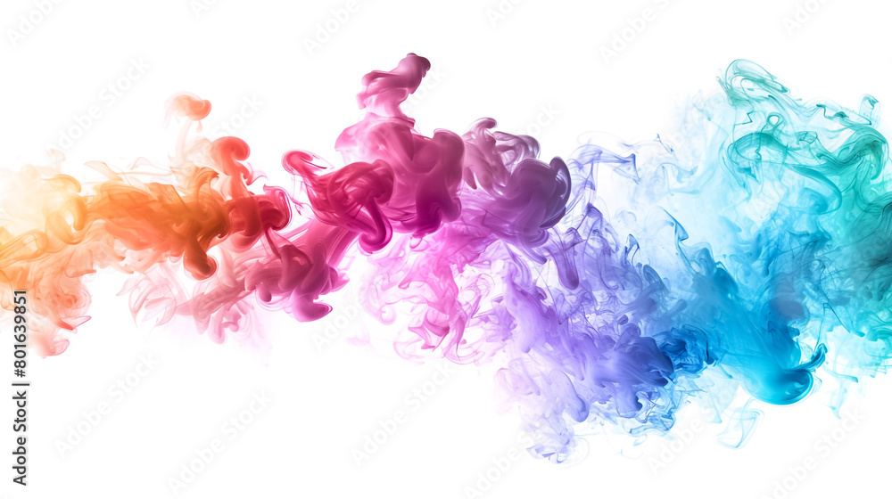 Colorful Smoke Explosion on White Background ultra clear