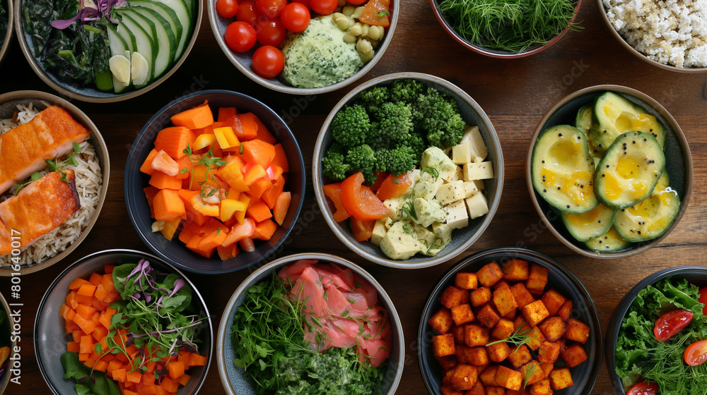 A variety of fresh vegetables in bowls on the table provide essential ingredients for healthy recipes, highlighting the importance of natural and local foods in cuisines worldwide A variety of fresh vegetables in bowls on the table provide essential ingredients for healthy recipes, highlighting the importance of natural and local foods in cuisines worldwide