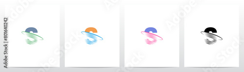 Transform Letter Swoosh Ring Diagonal Lines Initial Logo Design S