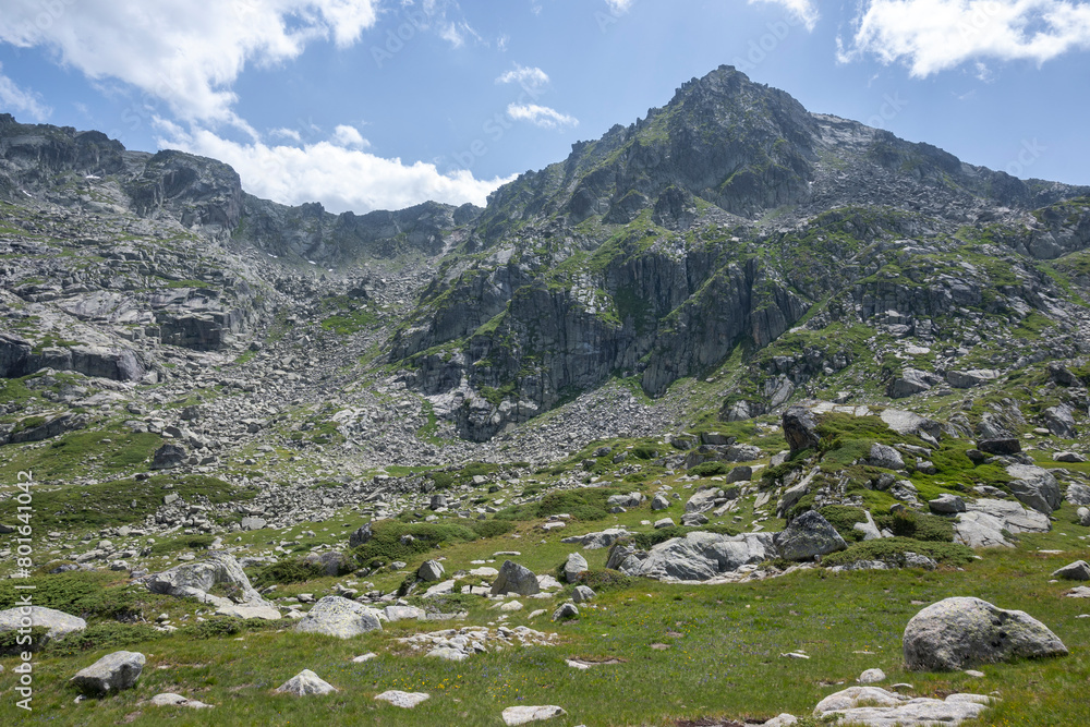 Landscape of Rila Mountain near Kalin peaks, Bulgaria