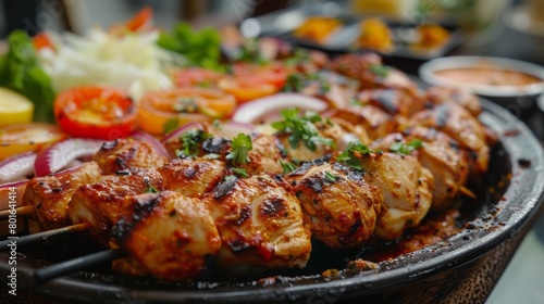 Afghan cuisine morgi kebab kebab, made of chicken breasts.