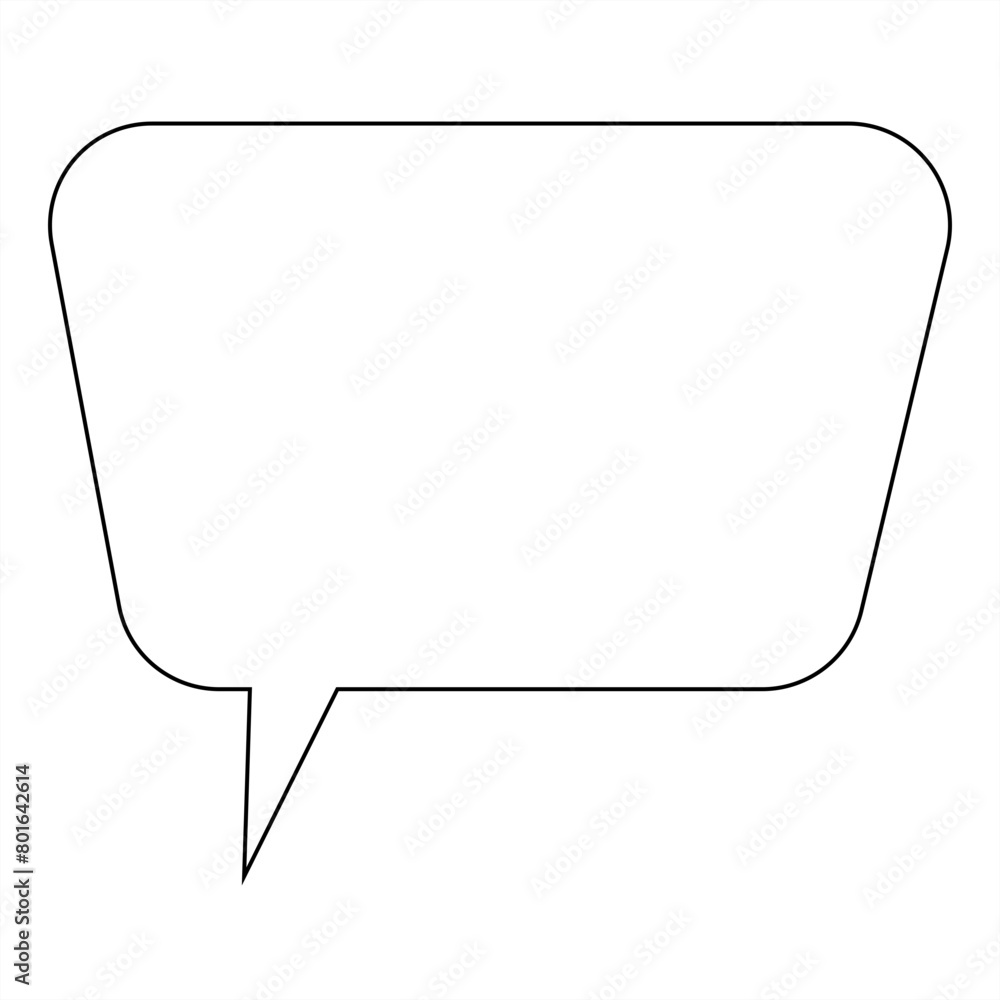 Naklejka premium Square speech bubble outline - stock vector