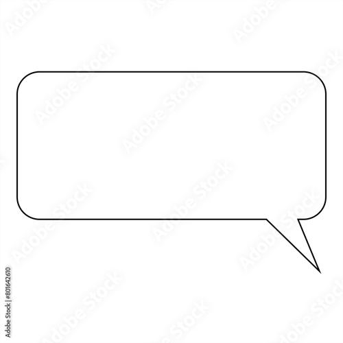 Slanted speech bubble outline with sharp corner - stock vector