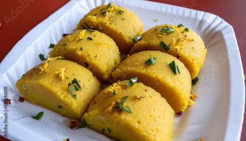 delight in the light and spongy goodness of khaman dhokla a true culinary gem photo