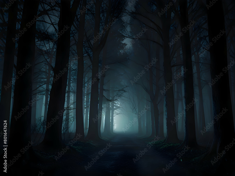 Fototapeta premium dark forest in the night