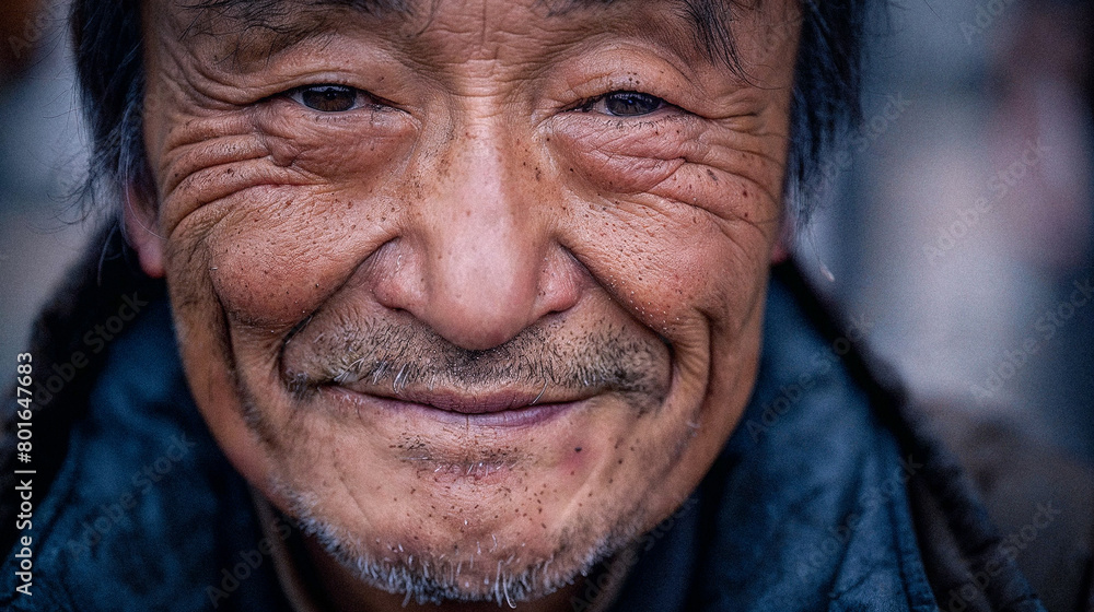 Close-Up Smiling Detailed Middle-Aged 50 to 60 Year Old Man Asian Close-Up Smiling Detailed Middle-Aged 50 to 60 Year Old Man Asian