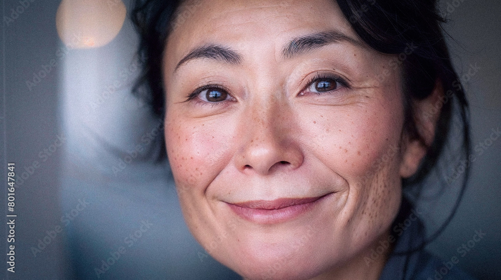 Close-Up Smiling Detailed Middle-Aged 50 to 60 Year Old Woman Asian Close-Up Smiling Detailed Middle-Aged 50 to 60 Year Old Woman Asian