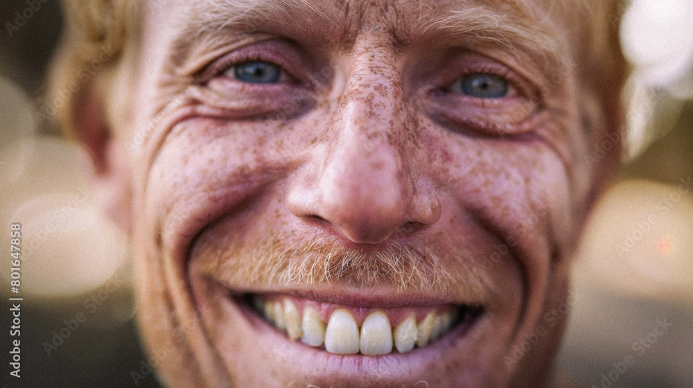 Close-Up Smiling Detailed Middle-Aged 50 to 60 Year Old Man Blonde Close-Up Smiling Detailed Middle-Aged 50 to 60 Year Old Man Blonde