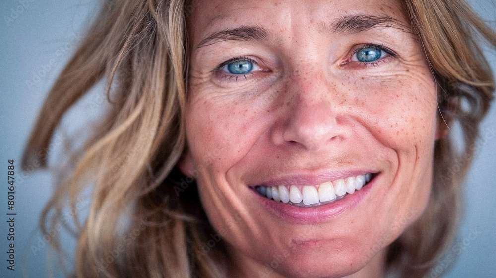 Close-Up Smiling Detailed Middle-Aged 50 to 60 Year Old Woman Blonde Close-Up Smiling Detailed Middle-Aged 50 to 60 Year Old Woman Blonde