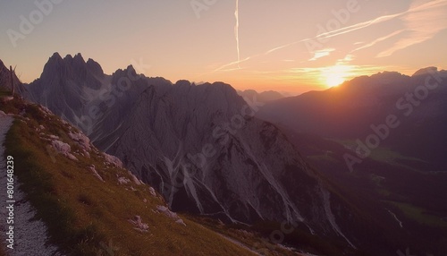 sunset trail in the julian alps