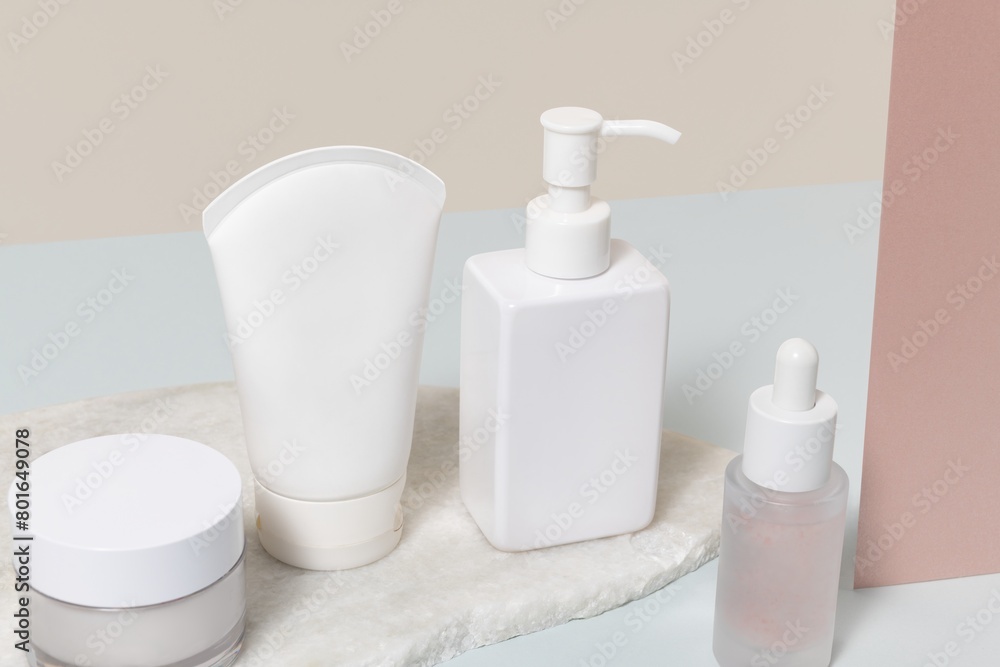 Minimal cosmetic bottles, beauty business branding design Minimal cosmetic bottles, beauty business branding design