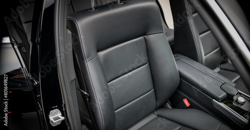 Black leather passenger seat © The Image Engine