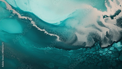 abstract art teal blue green gradient paint background with liquid fluid grunge texture