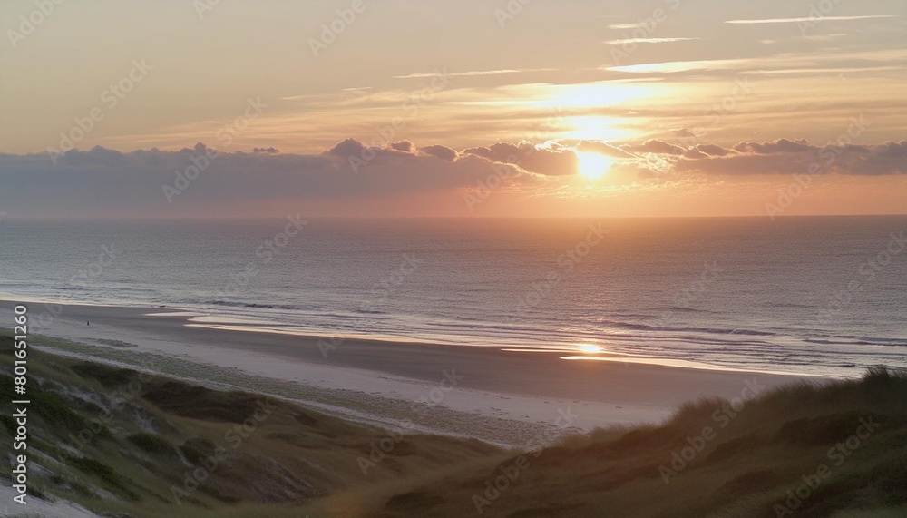 sunset at the north sea coast sylt schleswig holstein germany