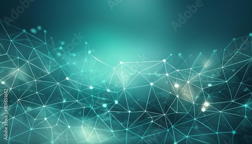 abstract turquoise background with connection and network concept