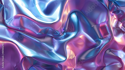 Modern 3D backdrop with moving holographic neon geometrical wavy pattern—a blend of technology and art. Perfect for backgrounds, banners, wallpapers, posters, and covers.