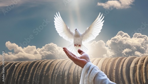 pentecost holy spirit dove in the sky christian holiday generative ai