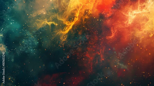 Captivating cosmic spectacle of vibrant nebula colors in deep space background photo
