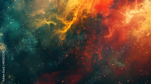 Fototapeta Naklejka Na Ścianę i Meble -  Captivating cosmic spectacle of vibrant nebula colors in deep space background
