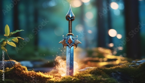 magic fantasy sword of the four elements fire water earth air generative ai
