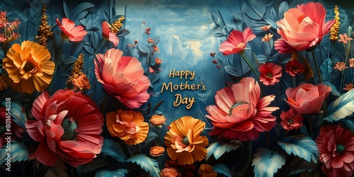 display flowers happy mothers day message background avatar stands easel signature aliased photo