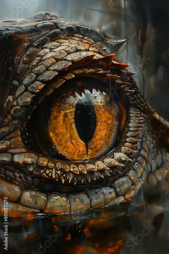 lizards eye raindrop loving amber eyes oil metal reflections creature hiding bright orange scaly large canvas baleful © Cary