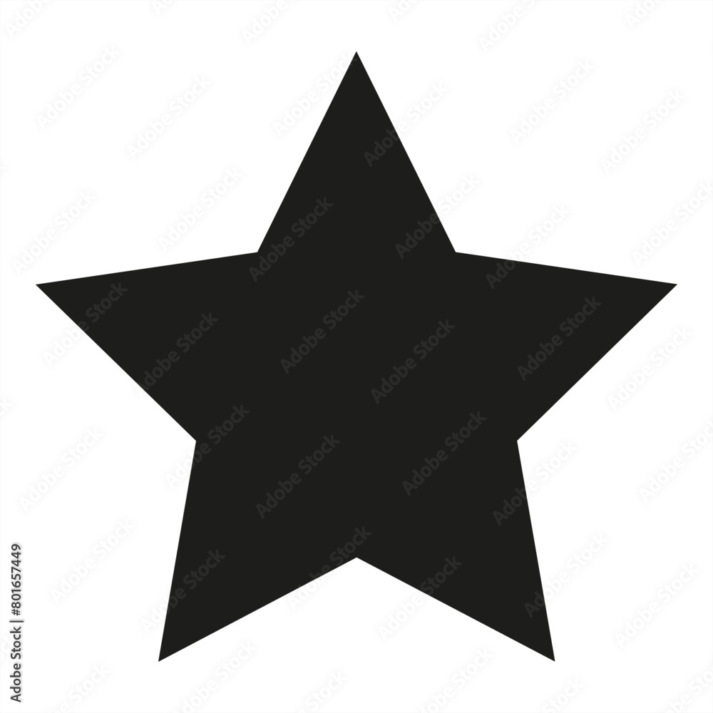 Classic black five-point star for versatile graphic uses - stock vector
