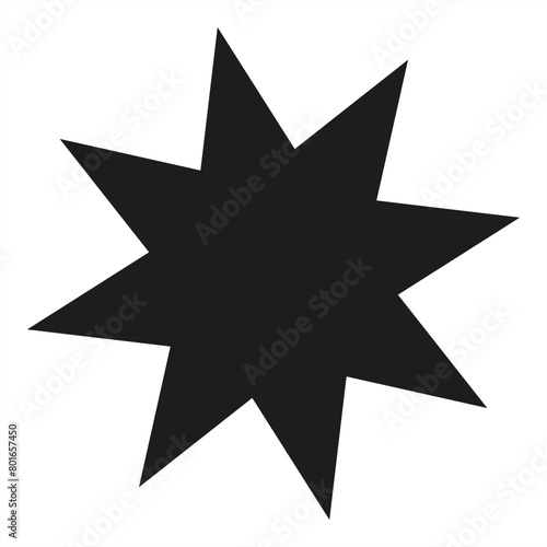 Black star shape simple icon - stock vector